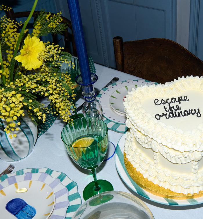 Anna Nina Faded Forest Green Wine Glass