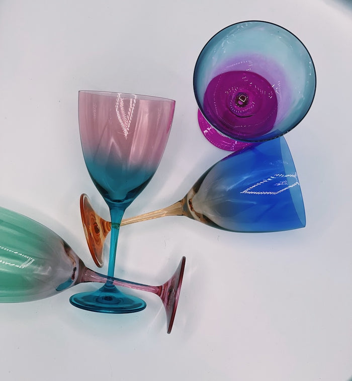 Anna Nina Faded Turquoise Wine Glass