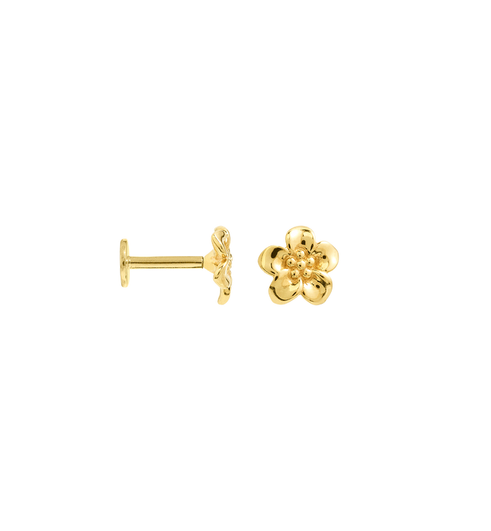 Anna Nina Flower Boy Piercing Front 14K