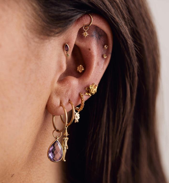 Anna Nina Flower Boy Piercing Front 14K