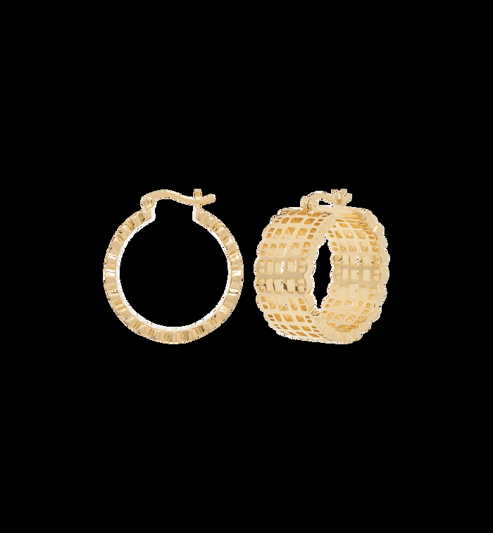 Anna Nina French Lace Hoop Earrings Gold Plated