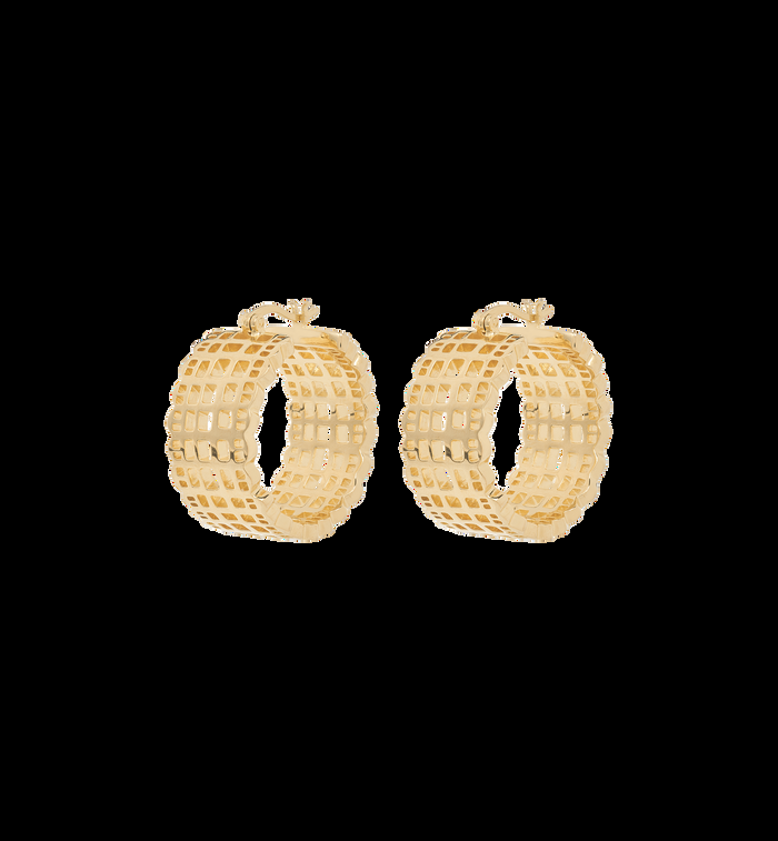 anna nina French Lace Hoop Earrings Gold Plated