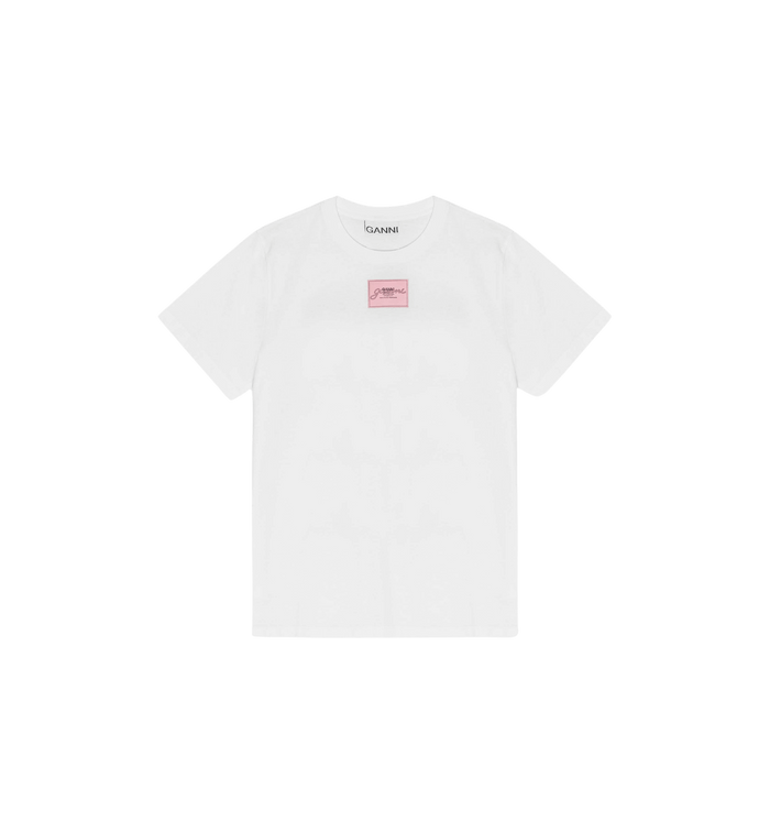 anna nina GANNI Basic Jersey Collage T-shirt White