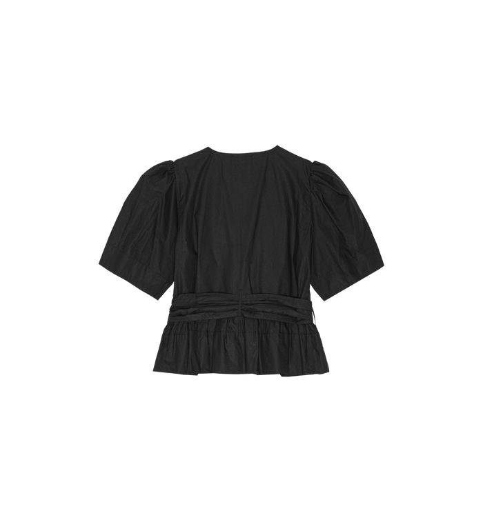 Anna Nina GANNI Black Tie Strap Blouse Black