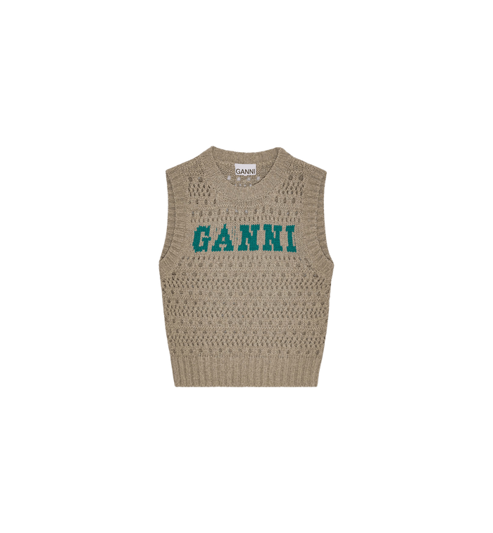 anna nina GANNI Cotton Mix Vest Grey