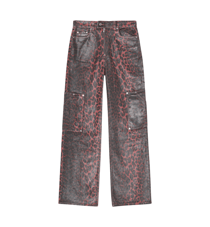 anna nina GANNI Foil Denim Andi Cargo Jeans Pink