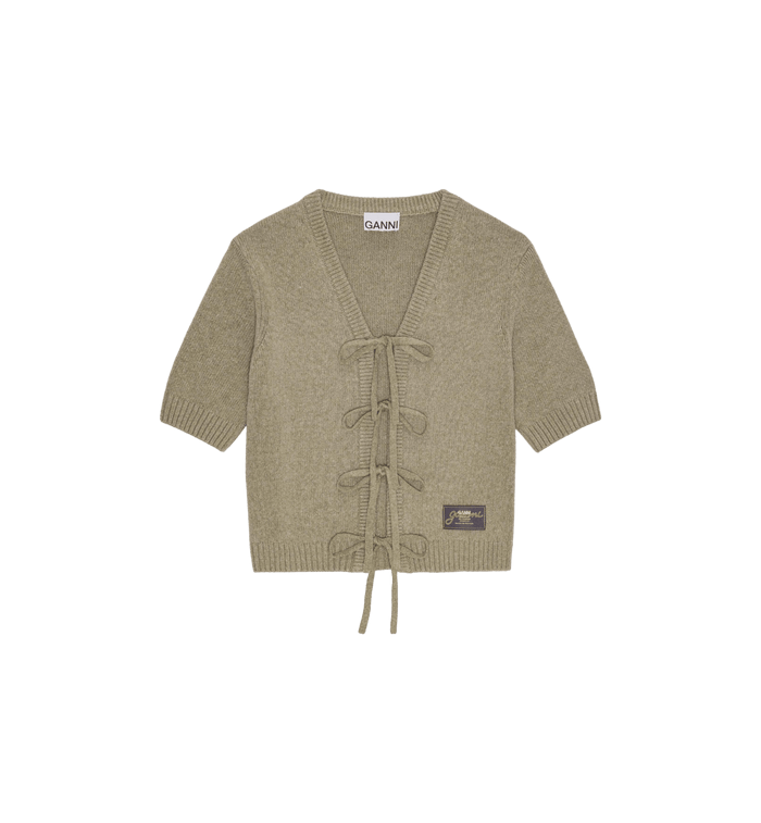 anna nina GANNI Future Short Sleeve Cardigan Grey