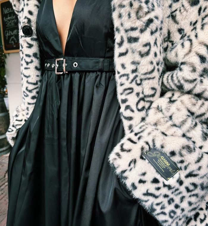 Anna Nina GANNI Leopard Faux Fur Jacket Brown