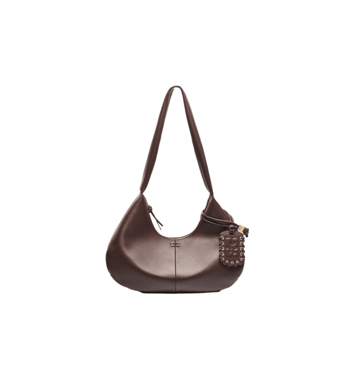 anna nina GANNI Seal Brown Hobo Bou Bag