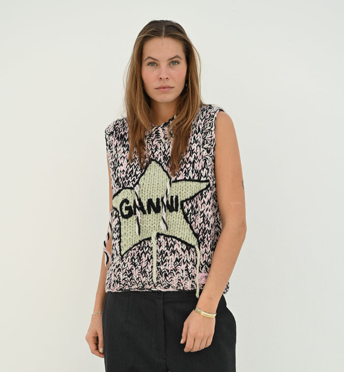 Anna Nina GANNI Star Handknit Vest Multicolour
