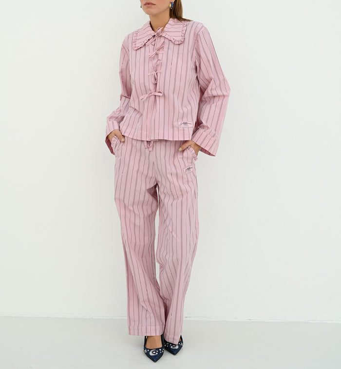 Anna Nina GANNI Stripe Pyjama Pants Pink