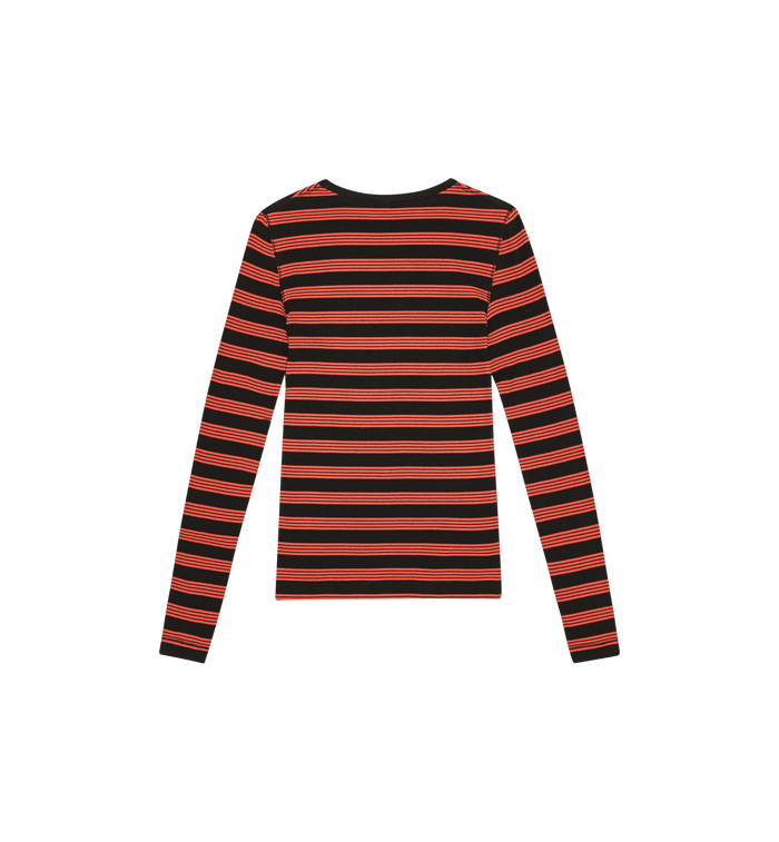 Anna Nina GANNI Striped Long Rib Sleeve Red