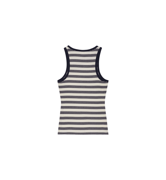 Anna Nina GANNI Striped Rib Tank Top Black