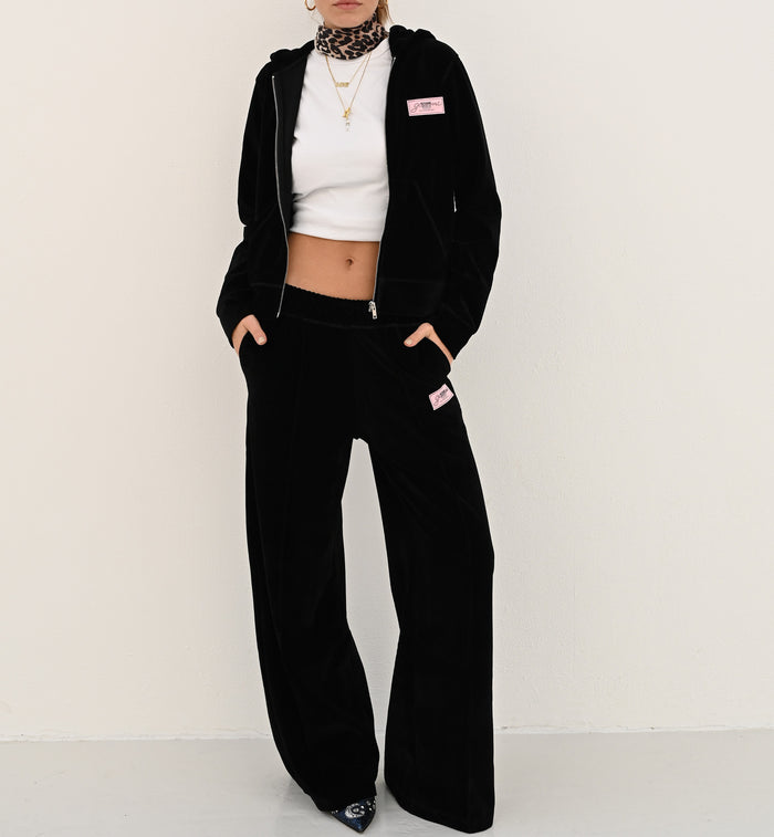 Anna Nina GANNI Velour Pants Black