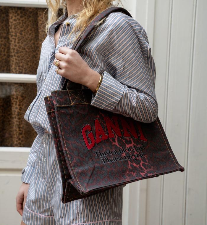 Anna Nina GANNI Yarn Dyed Stripe Shirt Blue