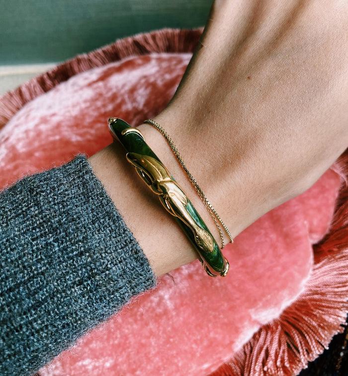 Anna Nina Gas Bijoux Khaki Cobra Bracelet