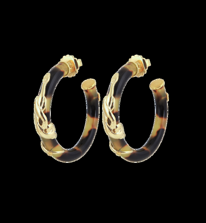 anna nina Gas Bijoux Tortoise Cobra Earring Set