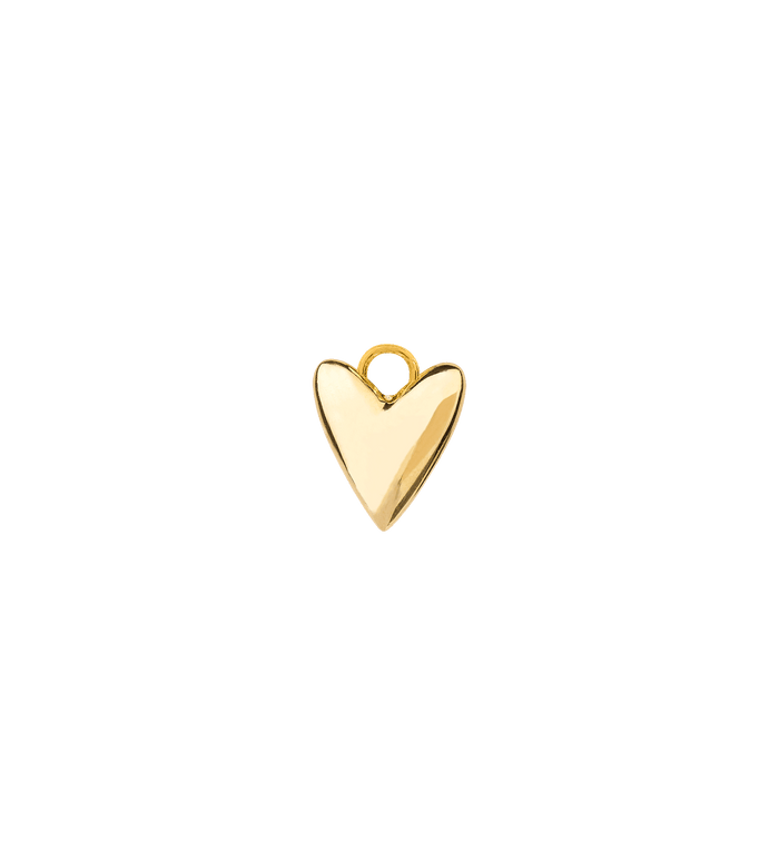 anna nina Golden Heart Charm Silver