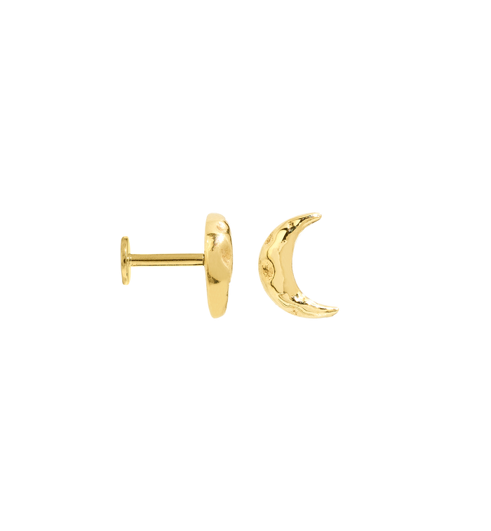 anna nina Golden Moon Piercing Front 14K