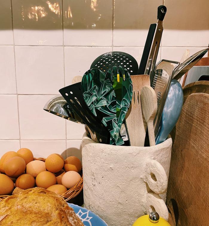 Anna Nina Green Marble Salad Cutlery Set