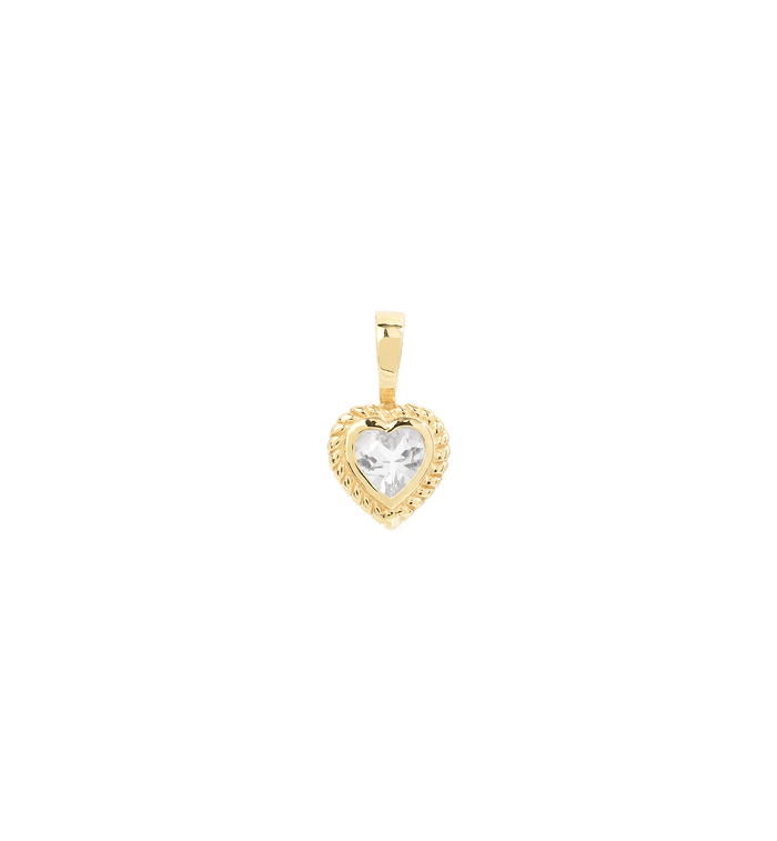 anna nina Heart Necklace Charm 14K