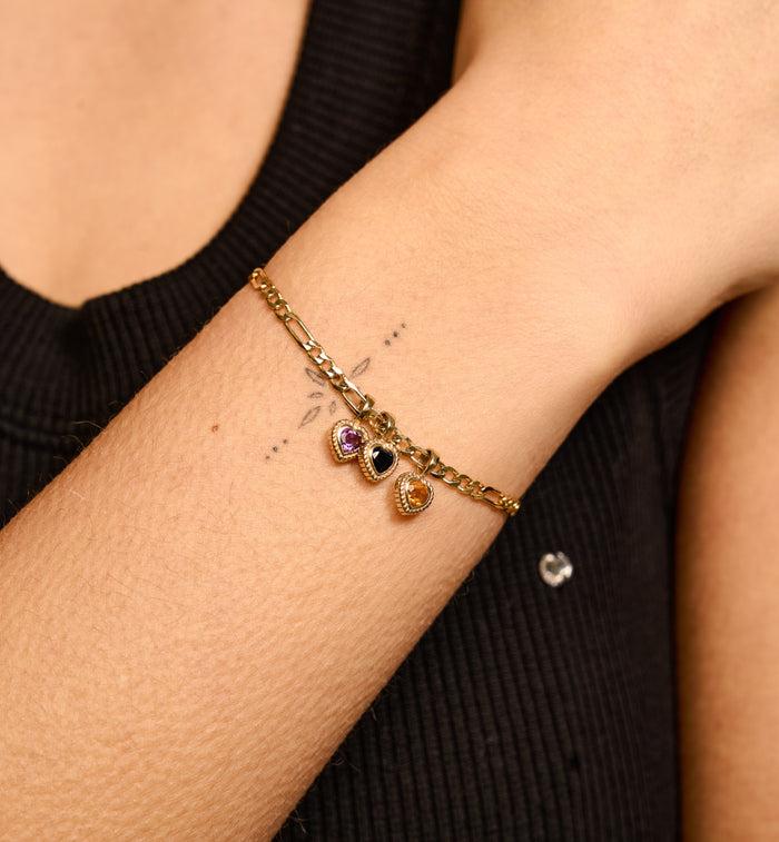 Anna Nina Heart Necklace Charm Citrine 14K