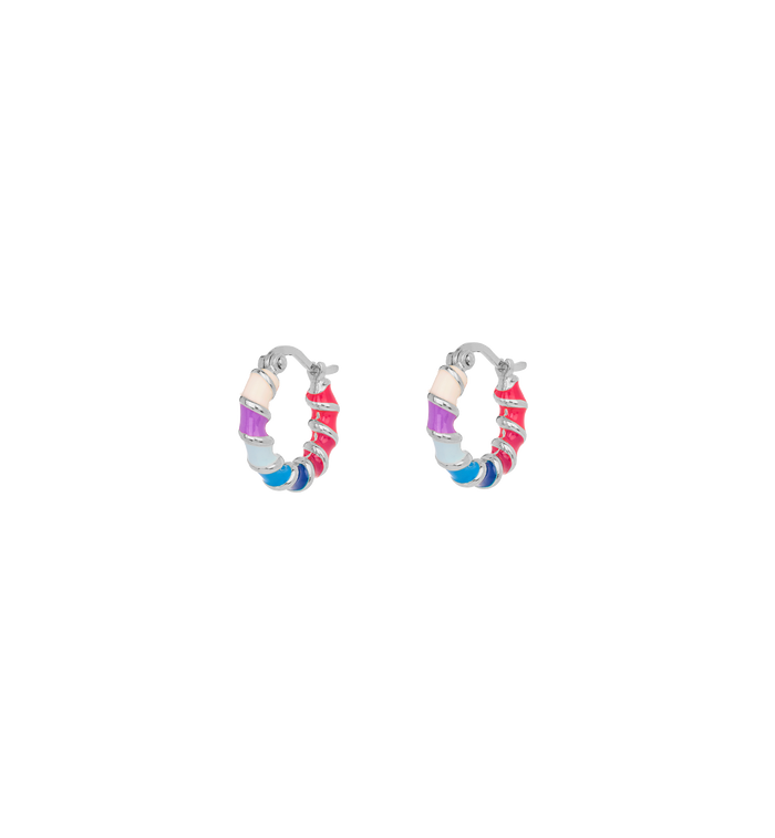 Anna Nina Holographic Hoop Earrings Silver