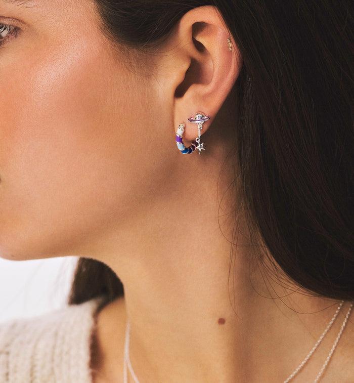 Anna Nina Holographic Hoop Earrings Silver