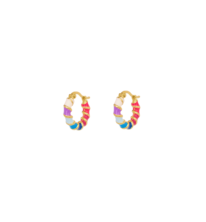 anna nina Holographic Hoop Earrings Silver