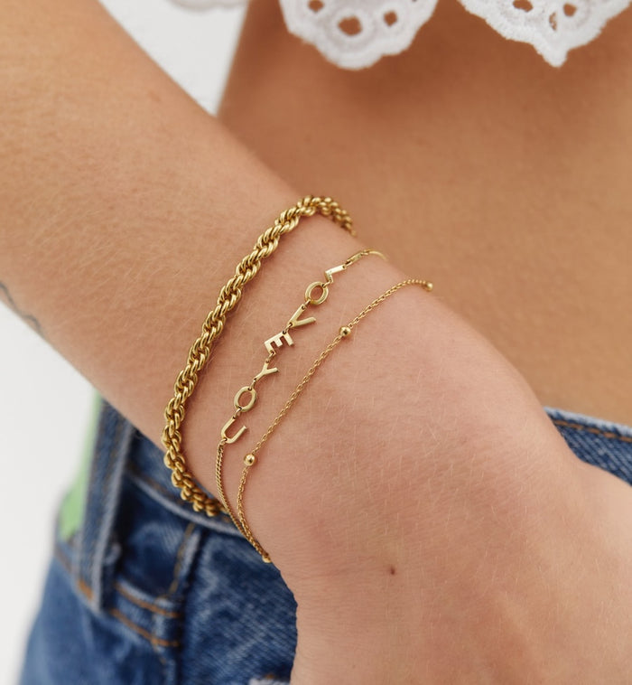 Anna Nina I Love You Bracelet Silver