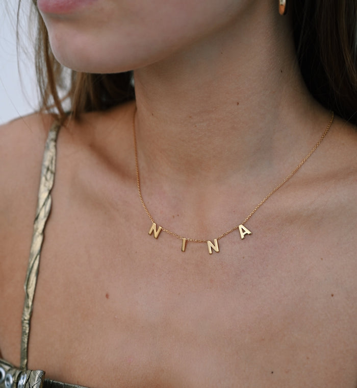Anna Nina Initial Necklace 9K 1 Initial