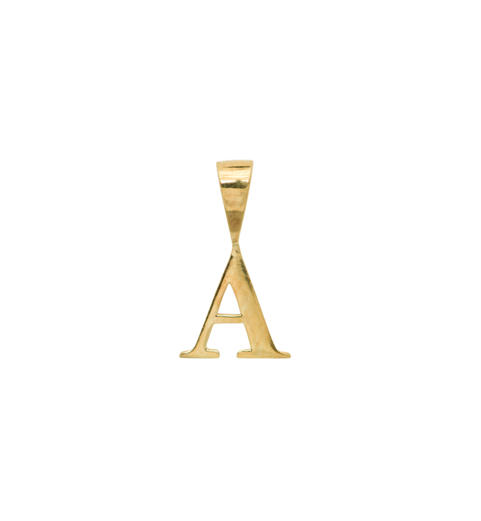 anna nina Initial Necklace Charm 14K Yellow Gold