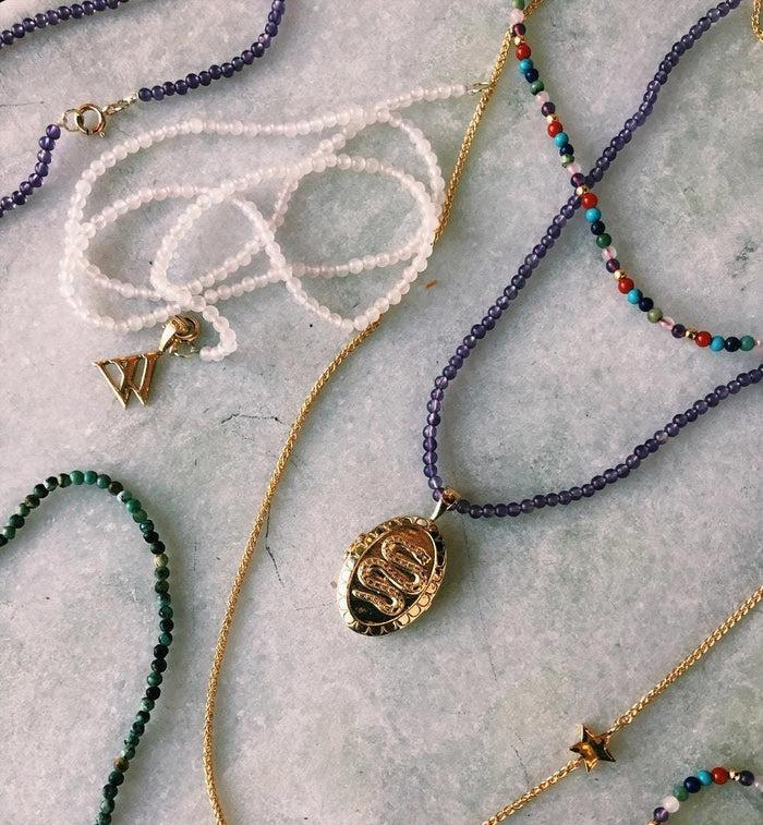 Anna Nina Initial Necklace Charm Silver