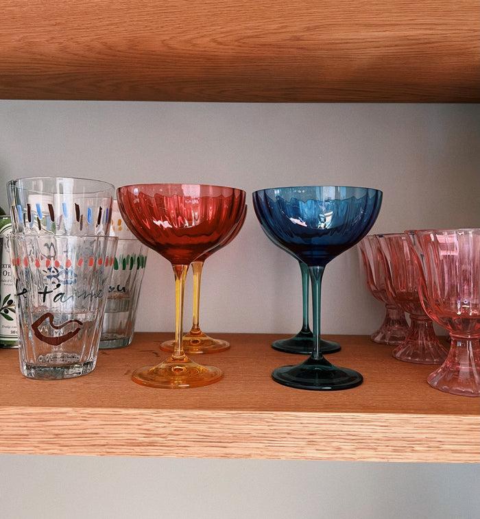 Anna Nina Jazzy Blue Optic Champagne Glass