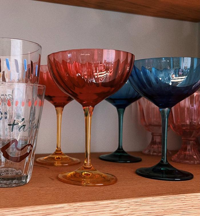 Anna Nina Jazzy Blue Optic Champagne Glass