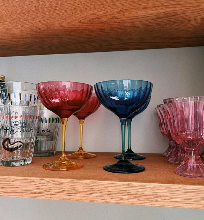 Anna Nina Jazzy Blue Optic Champagne Glass