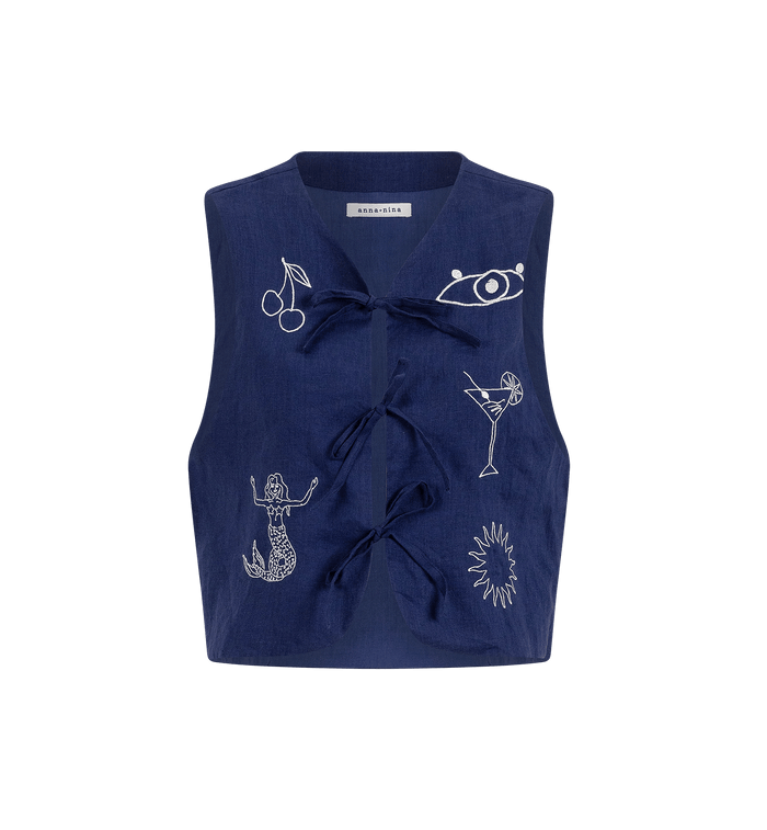 anna nina June Vest Blue