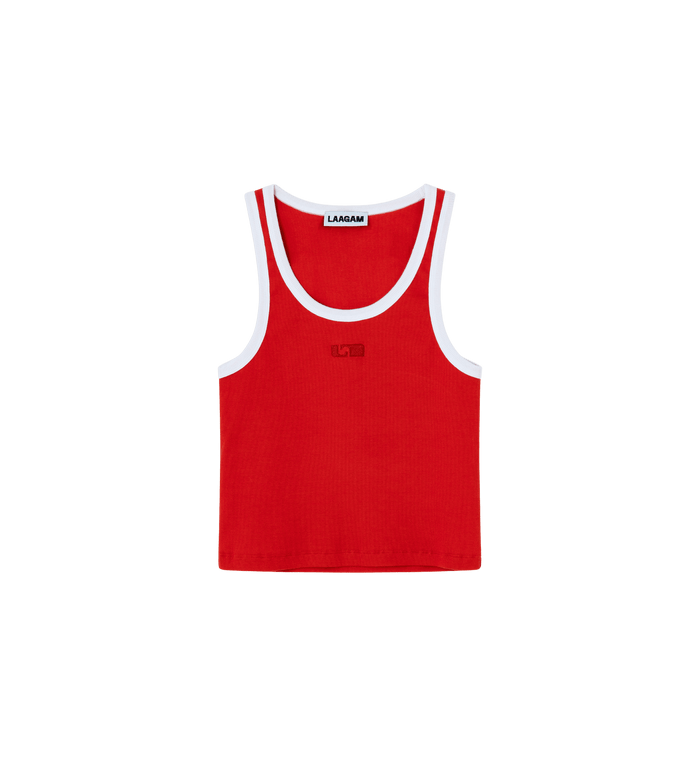 anna nina Laagam Kelsi Contrast Red Tank Top Red