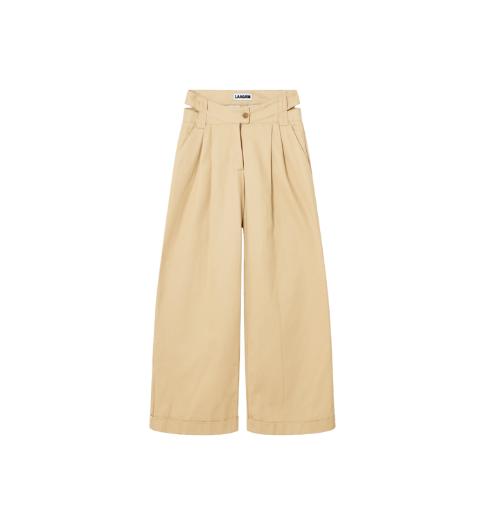 anna nina Laagam Smith Beige Serge Pants White