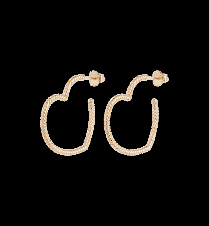 anna nina Lace & Love Hoop Earrings 9K