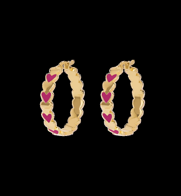 anna nina Large Beloved Mauve Hoop Earrings Silver