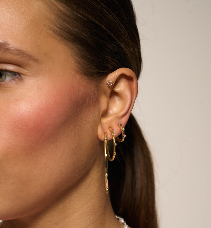 Anna Nina Large Lumière Hoop Earrings Gold Plated