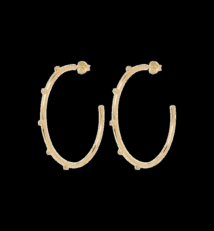 Anna Nina Large Lumière Hoop Earrings Gold Plated