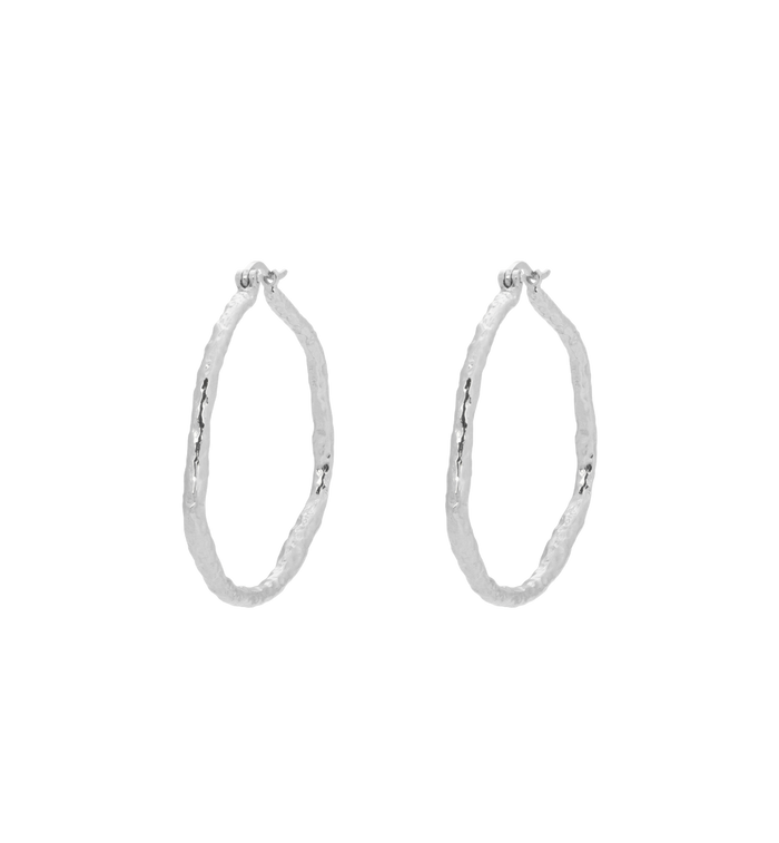 Anna Nina Large Organic Hoop Earrings Gold Plated