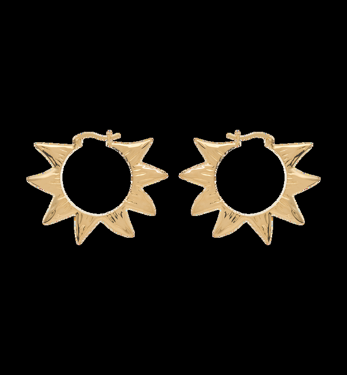 anna nina Large Soleil Hoop Earrings Gold Plated