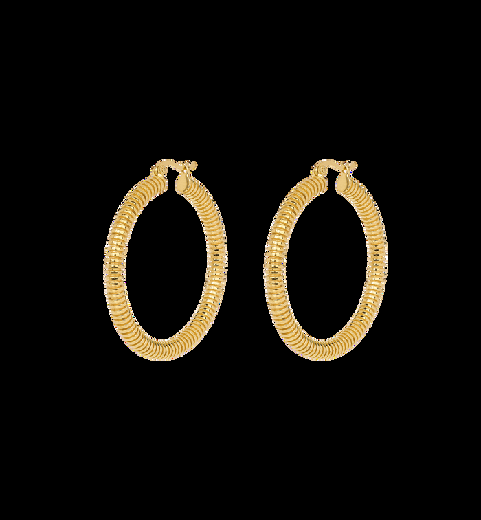 anna nina Large Spiral Hoop Earrings Silver