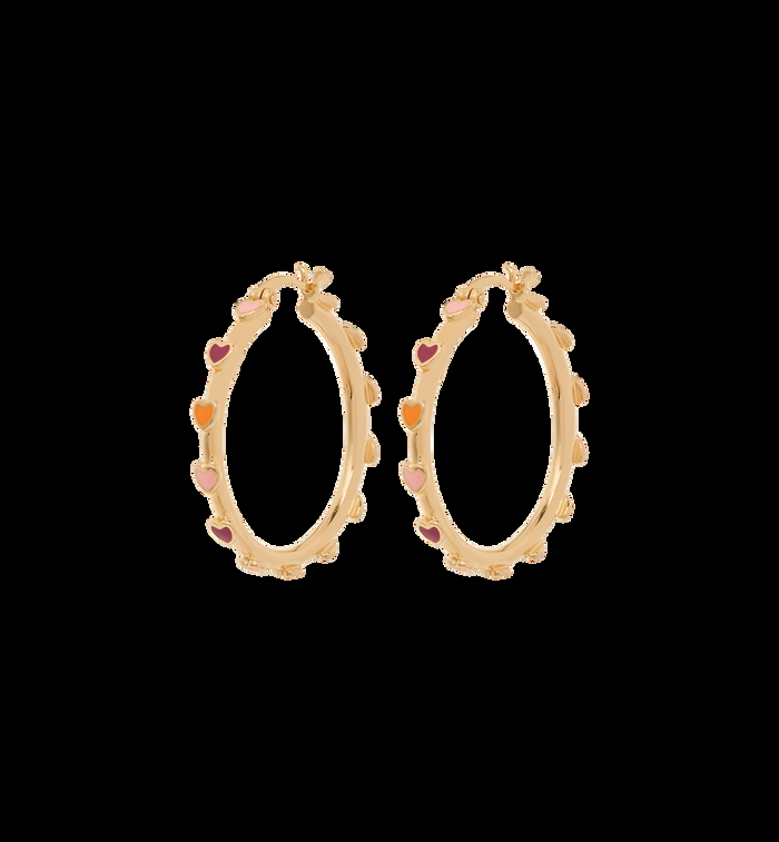 anna nina Large Sunset Love Hoop Earrings