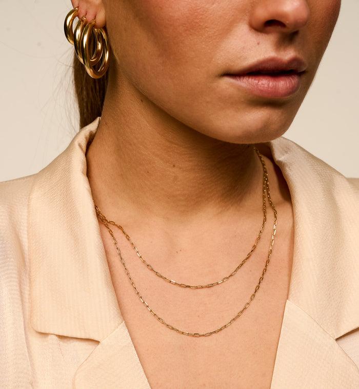 Anna Nina Link Plain Necklace 9K Yellow Gold