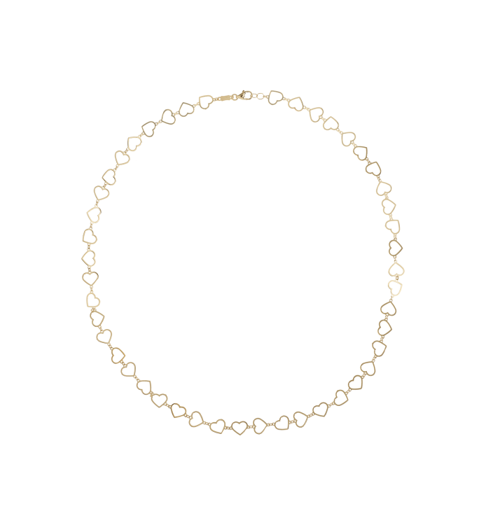 Anna Nina Linked Hearts Necklace 14K