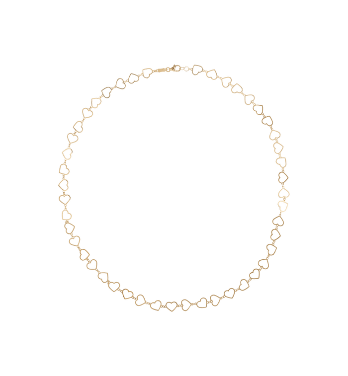 Anna Nina Linked Hearts Necklace 14K